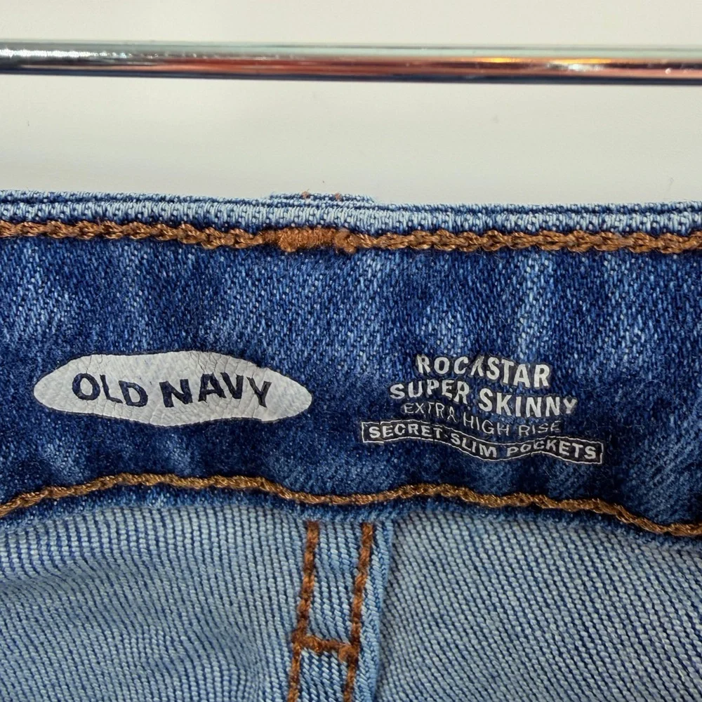 EUC Old Navy Dark Wash Rockstar Super Skinny Jeans - Picture 8 of 10